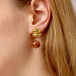Vintage Resin Drop Earrings Style B – Waterproof 18K Gold Plated Earrings | Ezra Gems