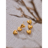 Heart Drop Gold Earrings