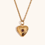 Birthstone Box Pendant Necklace – Waterproof 18K Gold Plated Necklace | Ezra Gems