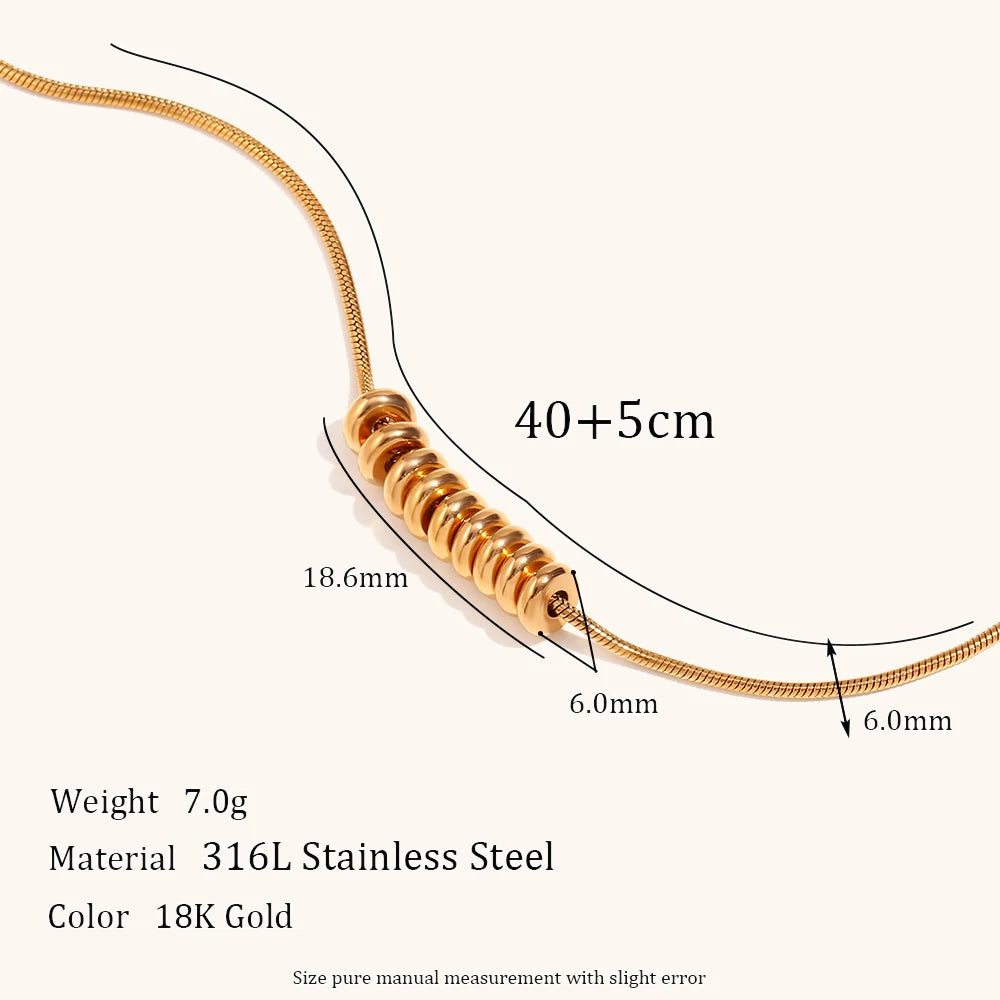 Two-Tone Beans Pendant Necklace