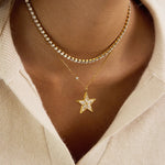 Delicate Zircon Star Necklace – Waterproof 18K Gold Plated Necklace | Ezra Gems