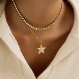 Delicate Zircon Star Necklace – Waterproof 18K Gold Plated Necklace | Ezra Gems