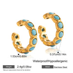 Turquoise Cuff Clip Earrings – Waterproof 18K Gold Plated Earrings | Ezra Gems