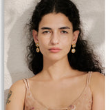 CZ Square & Round Drop Earrings