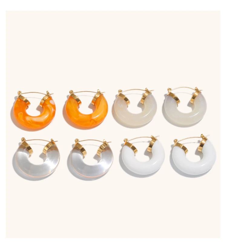 Acrylic Round Tube Hoop Earrings – Lightweight Hypoallergenic Earrings | Ezra Gems