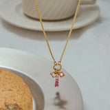 Pink Zirconia Heart Pendant Necklace – Waterproof 18K Gold Plated Necklace | Ezra Gems