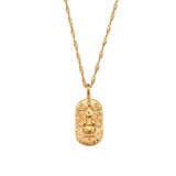 Constellation Square Pendant Necklace – Waterproof 18K Gold Plated Necklace | Ezra Gems