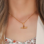 Minimalist T-Bar Pendant Necklace – Waterproof 18K Gold Plated Necklace | Ezra Gems