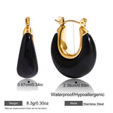 U Shape Resin Drop Earrings – Waterproof 18K Gold Plated Earrings | Ezra Gems