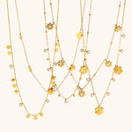 Zircon Butterfly Flower Pendant Necklace – Waterproof 18K Gold Plated Necklace | Ezra Gems