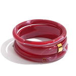 Stackable Multi-Color Resin Bangle – Waterproof 18K Gold Plated Bracelet | Ezra Gems