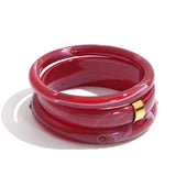 Stackable Multi-Color Resin Bangle – Waterproof 18K Gold Plated Bracelet | Ezra Gems