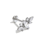 Shiny Cubic Zirconia Flat Back Earring – Waterproof 18K Gold Plated Earring | Ezra Gems