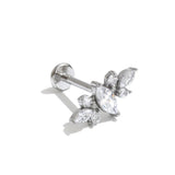 Shiny Cubic Zirconia Flat Back Earring – Waterproof 18K Gold Plated Earring | Ezra Gems