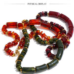 Amber Resin Bead Statement Necklace – Waterproof 18K Gold Plated Necklace | Ezra Gems