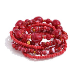 Layered Resin Bead Bib Necklace – Waterproof 18K Gold Plated Necklace | Ezra Gems