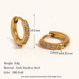 Rounded Edges Cubic Zirconia Hoop Earrings – Waterproof 18K Gold Plated Earrings | Ezra Gems