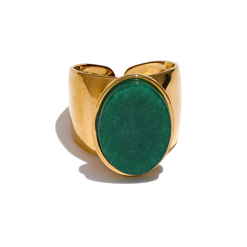 Stone Wide Band Ring