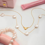 Pearl Heart Necklace Set – Waterproof 18K Gold Plated Jewelry Set | Ezra Gems