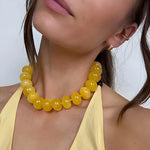 Dopamine Resin Bead Necklace – Waterproof 18K Gold Plated Necklace | Ezra Gems