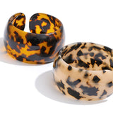 Leopard Print Resin Cuff Bracelet – Waterproof 18K Gold Plated Bracelet | Ezra Gems