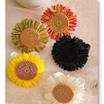Sunflower Resin Cuff Bangle Bracelet – Waterproof 18K Gold Plated Bracelet | Ezra Gems
