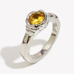 Champagne Zircon Thin Band Ring – Waterproof 18K Gold Plated Ring | Ezra Gems