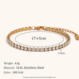 AAA Zircon Tennis Jewelry – Waterproof 18K Gold Plated Necklace and Bracelet | Ezra Gems