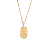 Constellation Square Pendant Necklace – Waterproof 18K Gold Plated Necklace | Ezra Gems
