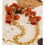 Amber Resin Bead Charm Necklace – Waterproof 18K Gold Plated Necklace | Ezra Gems