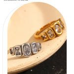 Geometric Clear Zircon Ring – Waterproof 18K Gold Plated Ring | Ezra Gems