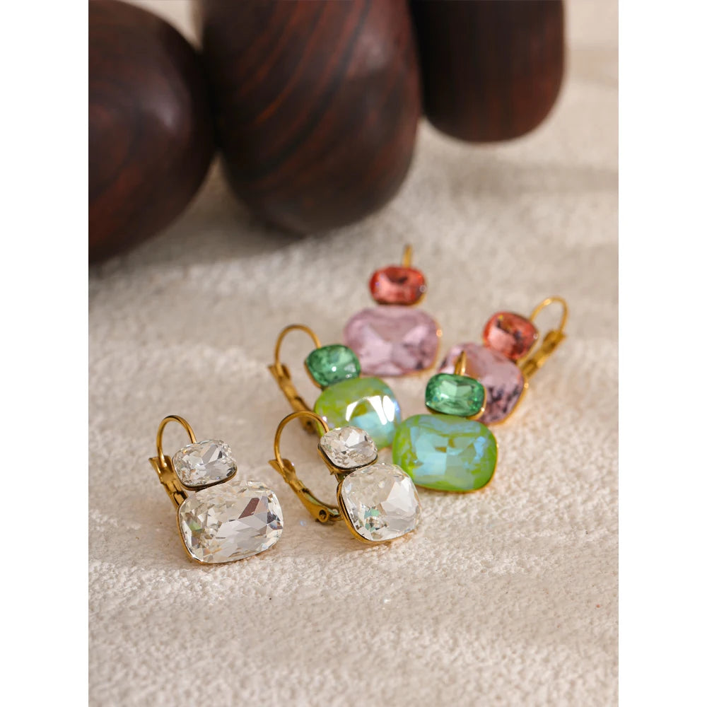 Crystal Candy Stud Earrings – Waterproof 18K Gold Plated Earrings | Ezra Gems