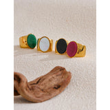 Stone Wide Band Ring