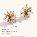 Hiphop Pearl Zircon Earrings – Waterproof 18K Gold Plated Earrings | Ezra Gems