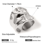 Hammered Texture Wide Open Ring – Waterproof 18K Gold Plated Ring | Ezra Gems