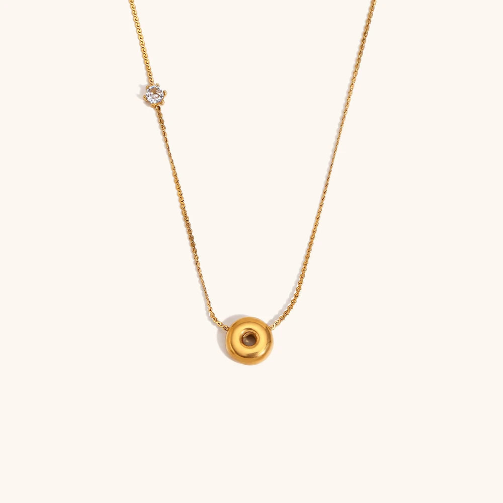 Sparkling Zircon Initial Necklace – Waterproof 18K Gold Plated Necklace | Ezra Gems