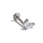 Zirconia Helix Flat Back Earring – Waterproof 18K Gold Plated Earring | Ezra Gems