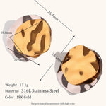 Two-Tone Geometric Stud Earrings – Waterproof 18K Gold Plated Earrings | Ezra Gems