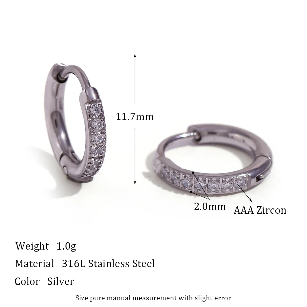 Rounded Edges Cubic Zirconia Hoop Earrings – Waterproof 18K Gold Plated Earrings | Ezra Gems