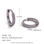 Rounded Edges Cubic Zirconia Hoop Earrings – Waterproof 18K Gold Plated Earrings | Ezra Gems