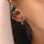 Turquoise Cuff Clip Earrings – Waterproof 18K Gold Plated Earrings | Ezra Gems
