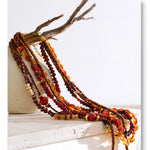 Layered Resin Bead Bib Necklace – Waterproof 18K Gold Plated Necklace | Ezra Gems