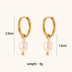 Freshwater Pearl Hoop Earrings – Waterproof 18K Gold Plated Earrings | Ezra Gems