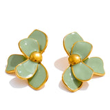 Flower Enamel Stud Earrings