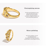Geometric Clear Zircon Ring – Waterproof 18K Gold Plated Ring | Ezra Gems