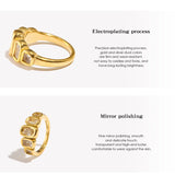 Geometric Clear Zircon Ring – Waterproof 18K Gold Plated Ring | Ezra Gems