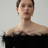 Heart Drop Gold Earrings