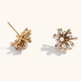 Hiphop Pearl Zircon Earrings – Waterproof 18K Gold Plated Earrings | Ezra Gems
