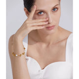 Natural Pearl Gold Knots Necklace and Bracelet Set