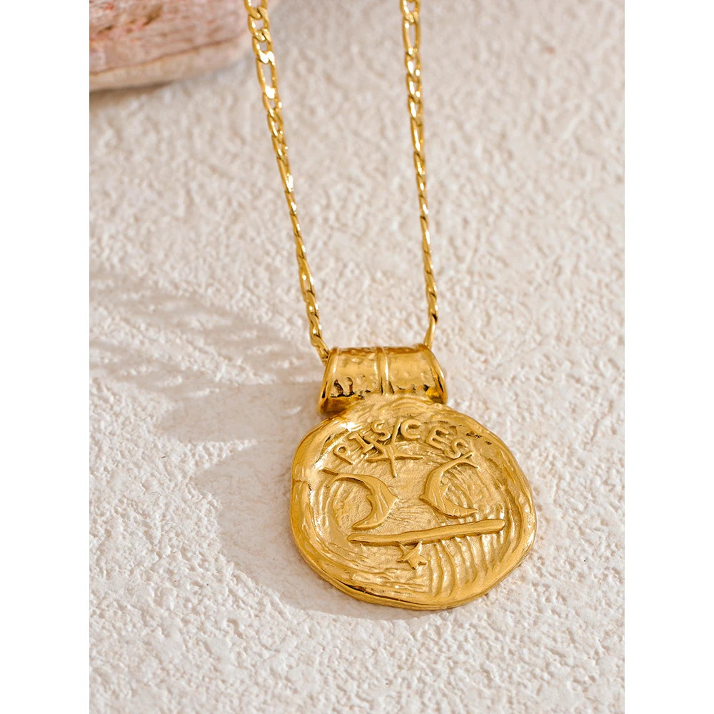 Constellation Pendant Necklace - Gold Plated Zodiac Jewelry